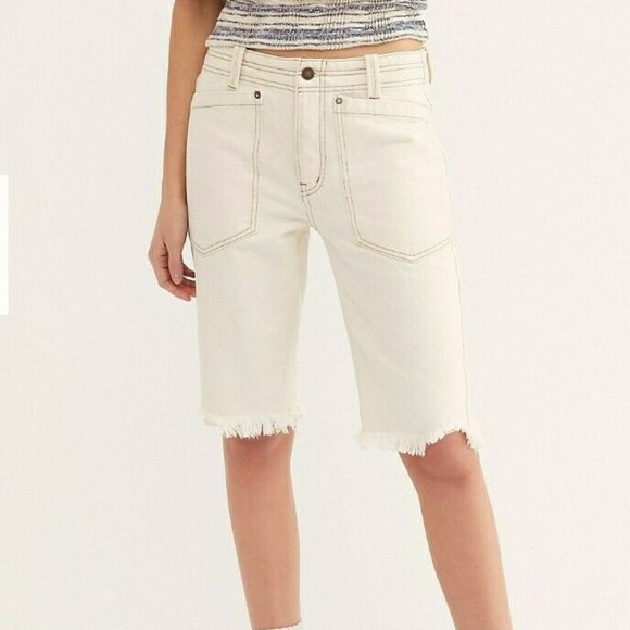 Free People Pants - Free People Rebel Rouser Cotton Cut-Off Natural